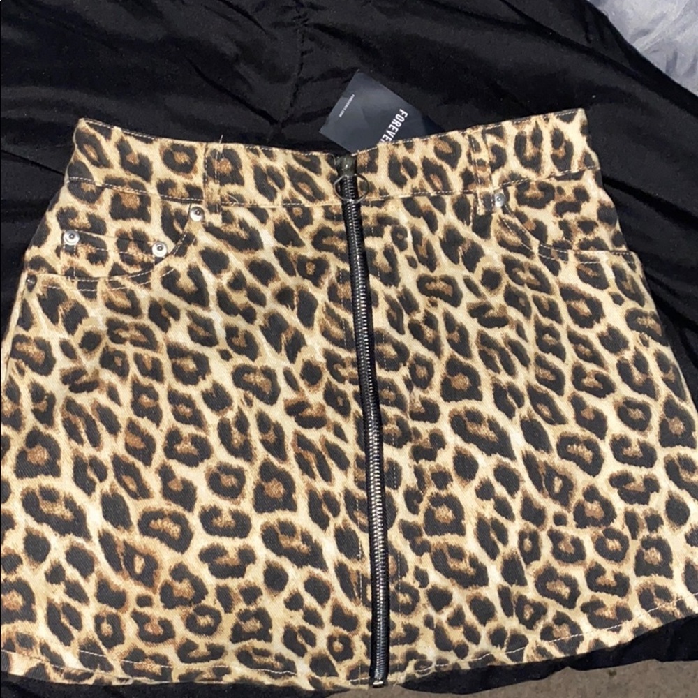 Cheetah print mini skirt
